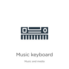 Music keyboard icon vector. Trendy flat music keyboard icon from music collection isolated on white background. Vector illustration can be used for web and mobile graphic design, logo, eps10