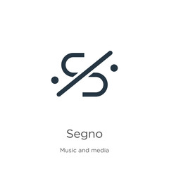 Segno icon vector. Trendy flat segno icon from music and media collection isolated on white background. Vector illustration can be used for web and mobile graphic design, logo, eps10