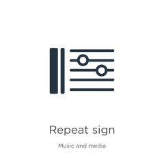 Repeat sign icon vector. Trendy flat repeat sign icon from music and media collection isolated on white background. Vector illustration can be used for web and mobile graphic design, logo, eps10
