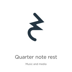Quarter note rest icon vector. Trendy flat quarter note rest icon from music and media collection isolated on white background. Vector illustration can be used for web and mobile graphic design, logo,