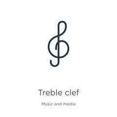 Treble clef icon vector. Trendy flat treble clef icon from music and media collection isolated on white background. Vector illustration can be used for web and mobile graphic design, logo, eps10