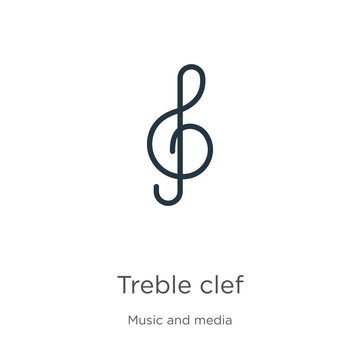 Treble clef icon vector. Trendy flat treble clef icon from music and media collection isolated on white background. Vector illustration can be used for web and mobile graphic design, logo, eps10