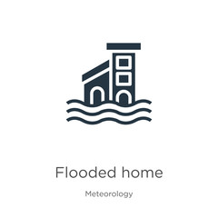 Fototapeta na wymiar Flooded home icon vector. Trendy flat flooded home icon from meteorology collection isolated on white background. Vector illustration can be used for web and mobile graphic design, logo, eps10