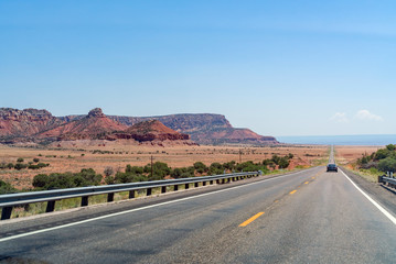 Fototapeta na wymiar Driving on the rural park of Arizona