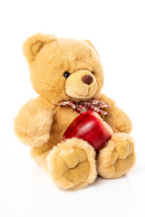 Fluffy teddy bear isolated on white