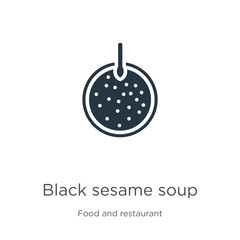 Black sesame soup icon vector. Trendy flat black sesame soup icon from food and restaurant collection isolated on white background. Vector illustration can be used for web and mobile graphic design,