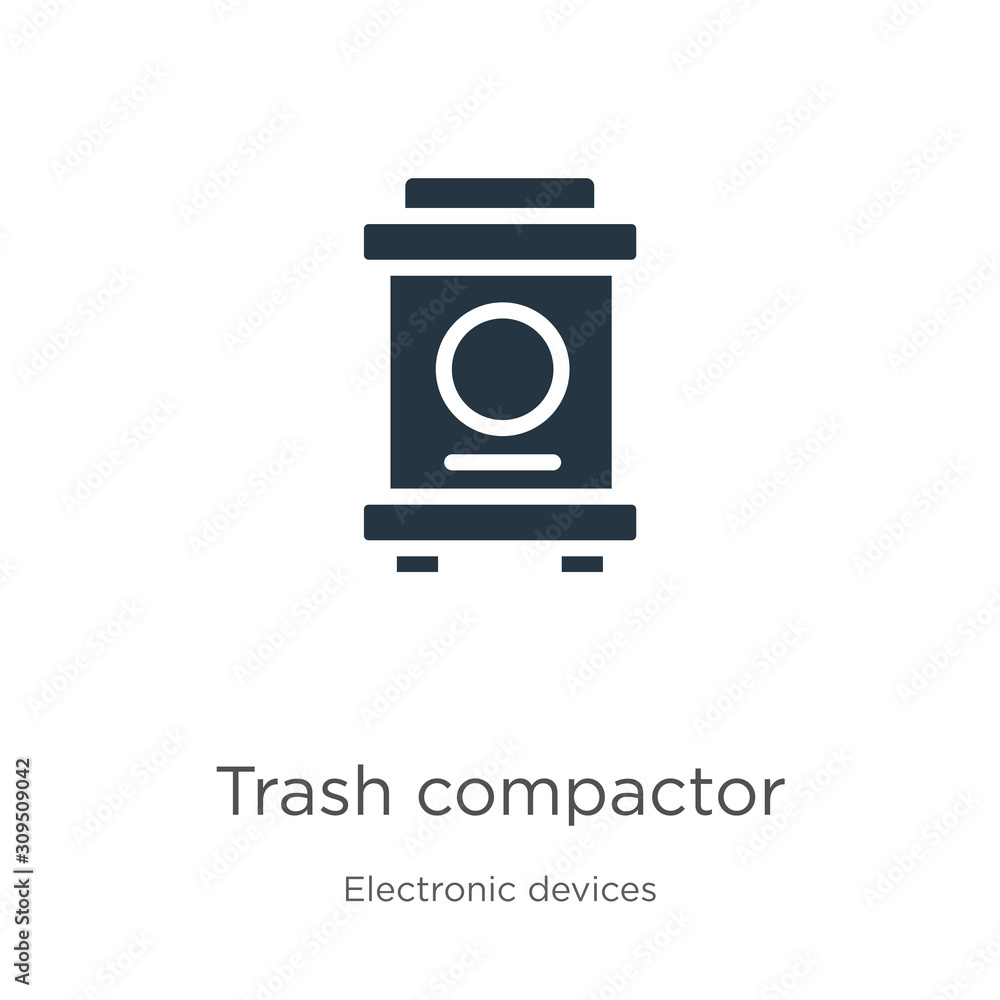 Poster trash compactor icon vector. trendy flat trash compactor icon from electronic devices collection iso
