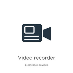 Video recorder icon vector. Trendy flat video recorder icon from electronic devices collection isolated on white background. Vector illustration can be used for web and mobile graphic design, logo,
