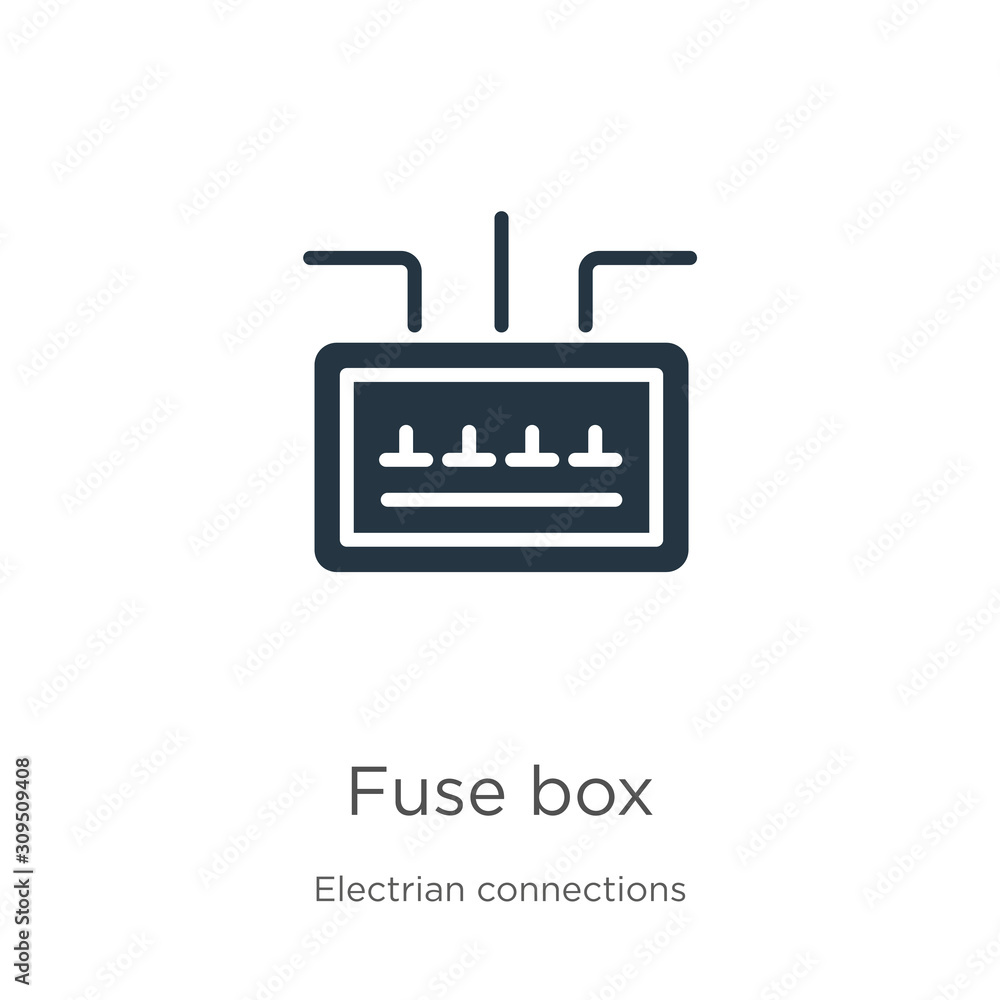 Poster fuse box icon vector. trendy flat fuse box icon from electrian connections collection isolated on wh