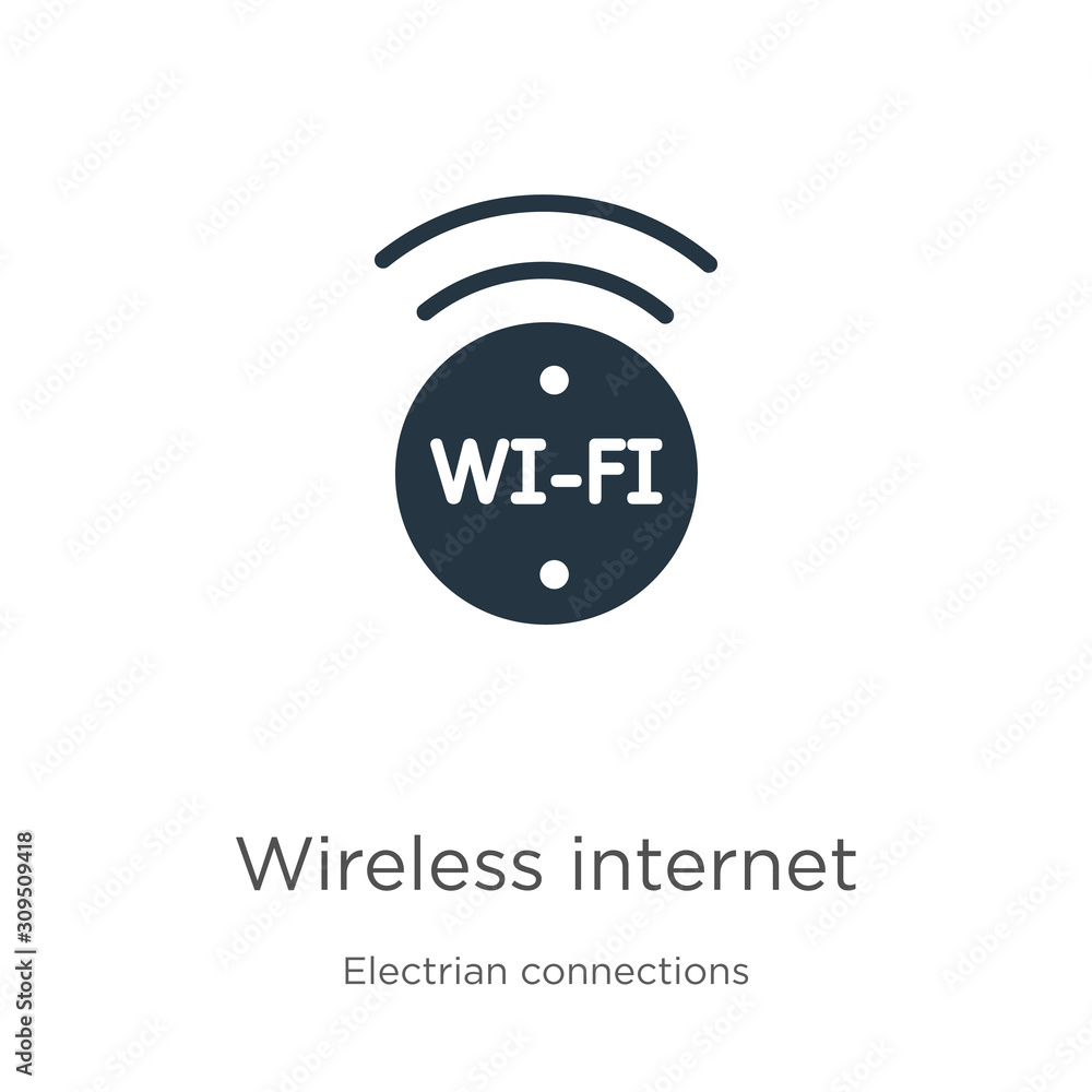 Poster wireless internet icon vector. trendy flat wireless internet icon from electrian connections collect