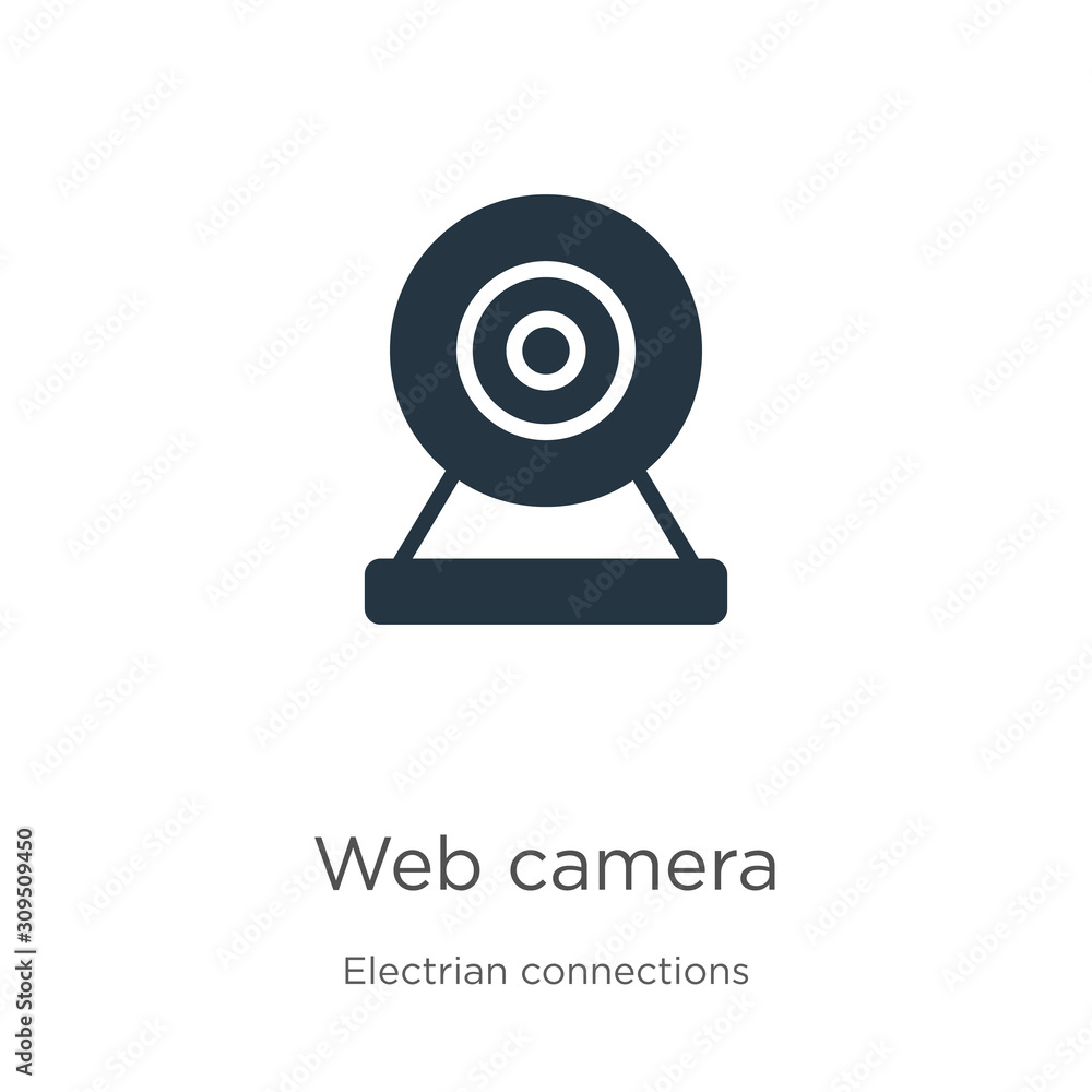 Poster web camera icon vector. trendy flat web camera icon from electrian connections collection isolated o