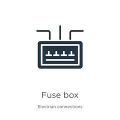 Fuse box icon vector. Trendy flat fuse box icon from electrian connections collection isolated on white background. Vector illustration can be used for web and mobile graphic design, logo, eps10