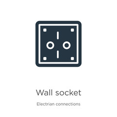 Wall socket icon vector. Trendy flat wall socket icon from electrian connections collection isolated on white background. Vector illustration can be used for web and mobile graphic design, logo, eps10
