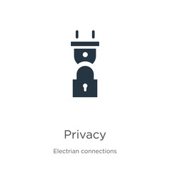 Privacy icon vector. Trendy flat privacy icon from electrian connections collection isolated on white background. Vector illustration can be used for web and mobile graphic design, logo, eps10