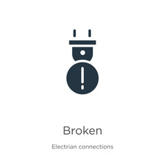 Broken icon vector. Trendy flat broken icon from electrian connections collection isolated on white background. Vector illustration can be used for web and mobile graphic design, logo, eps10