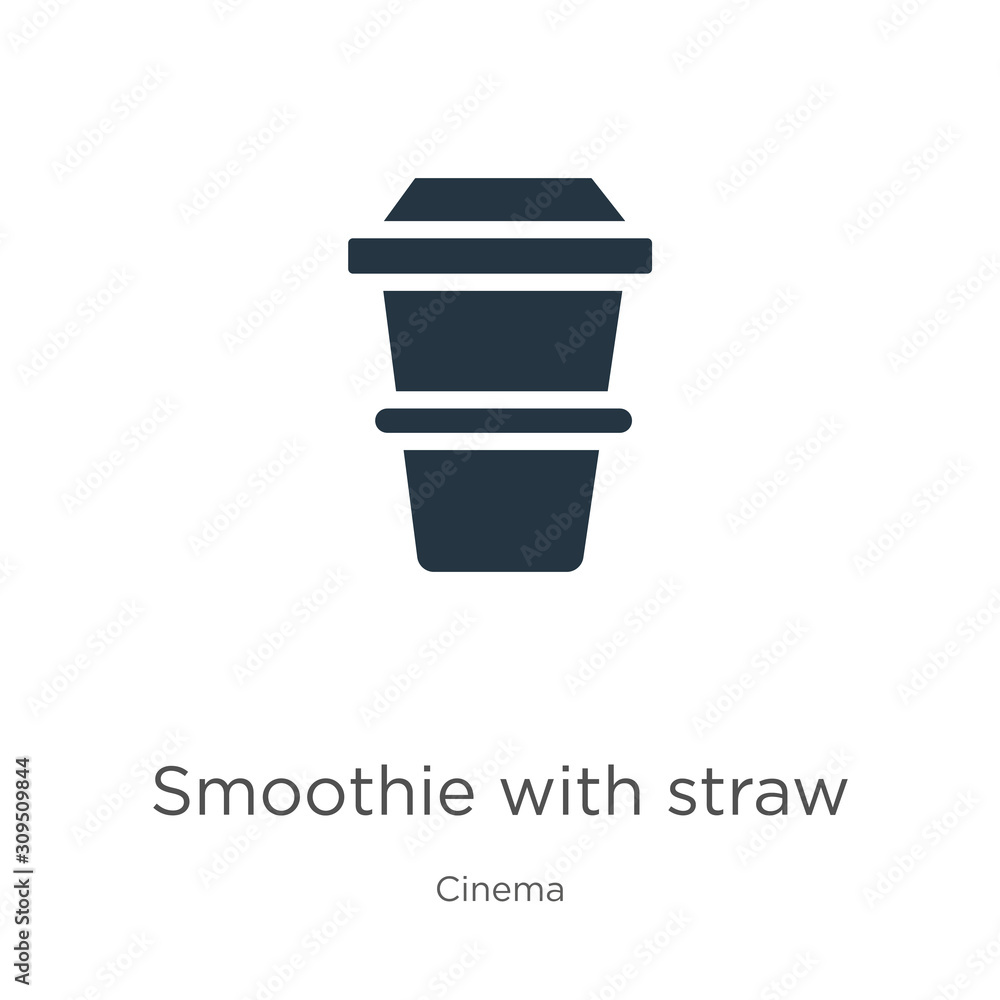 Poster smoothie with straw icon vector. trendy flat smoothie with straw icon from cinema collection isolate