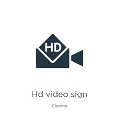 Hd video sign icon vector. Trendy flat hd video sign icon from cinema collection isolated on white background. Vector illustration can be used for web and mobile graphic design, logo, eps10