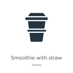 Smoothie with straw icon vector. Trendy flat smoothie with straw icon from cinema collection isolated on white background. Vector illustration can be used for web and mobile graphic design, logo,