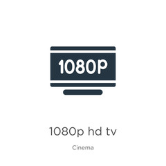 Obraz premium 1080p hd tv icon vector. Trendy flat 1080p hd tv icon from cinema collection isolated on white background. Vector illustration can be used for web and mobile graphic design, logo, eps10