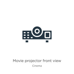 Movie projector front view icon vector. Trendy flat movie projector front view icon from cinema collection isolated on white background. Vector illustration can be used for web and mobile graphic