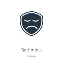 Sad mask icon vector. Trendy flat sad mask icon from cinema collection isolated on white background. Vector illustration can be used for web and mobile graphic design, logo, eps10
