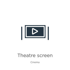 Theatre screen icon vector. Trendy flat theatre screen icon from cinema collection isolated on white background. Vector illustration can be used for web and mobile graphic design, logo, eps10