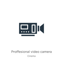 Proffesional video camera icon vector. Trendy flat proffesional video camera icon from cinema collection isolated on white background. Vector illustration can be used for web and mobile graphic