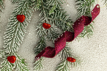 decoration noel coeur rouge torsade