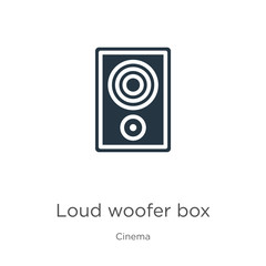 Loud woofer box icon vector. Trendy flat loud woofer box icon from cinema collection isolated on white background. Vector illustration can be used for web and mobile graphic design, logo, eps10