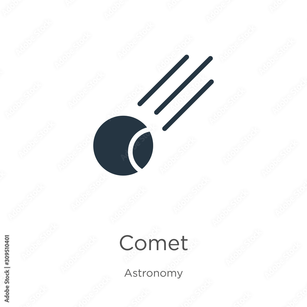 Poster comet icon vector. trendy flat comet icon from astronomy collection isolated on white background. ve