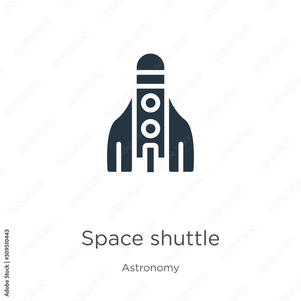 Poster space shuttle icon vector. trendy flat space shuttle icon from astronomy collection isolated on whit