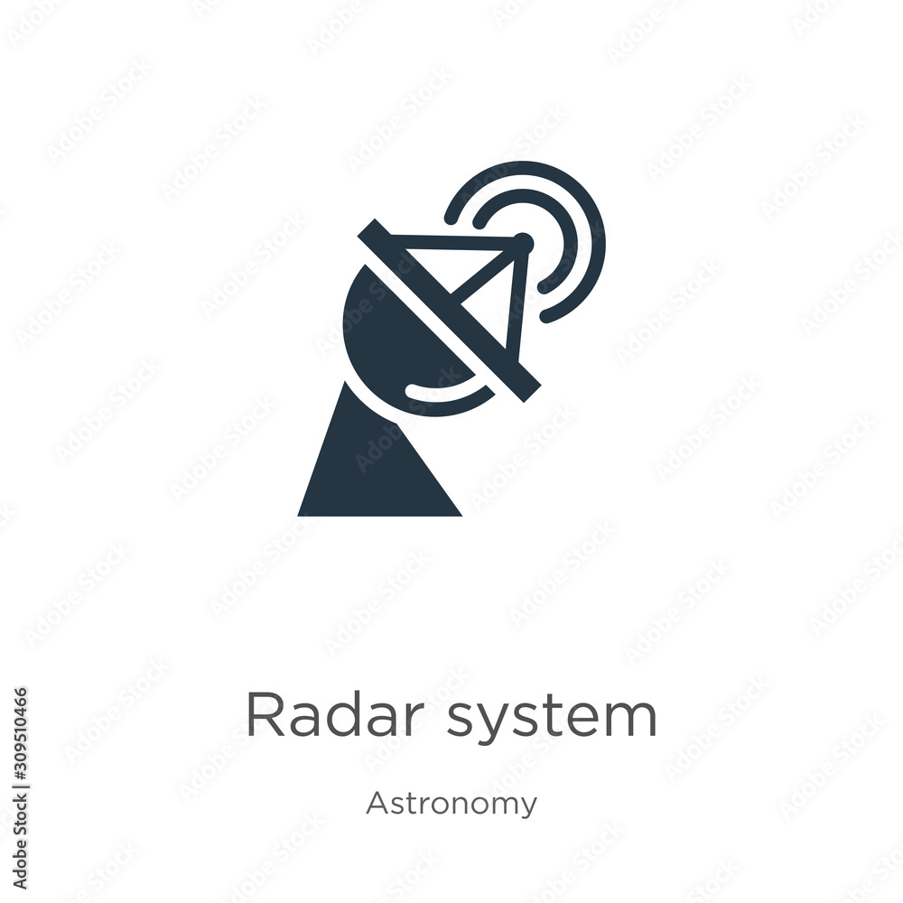 Poster radar system icon vector. trendy flat radar system icon from astronomy collection isolated on white 