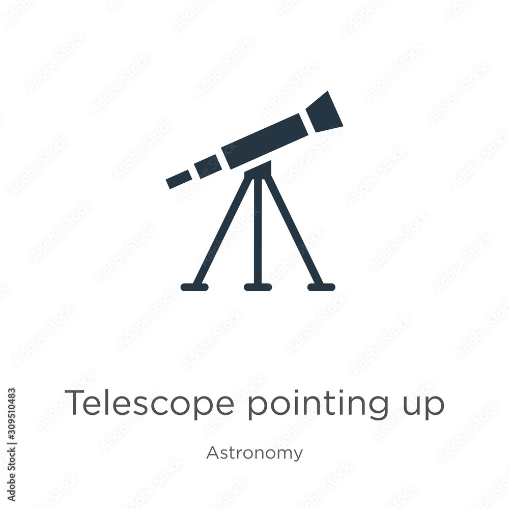 Poster telescope pointing up icon vector. trendy flat telescope pointing up icon from astronomy collection 