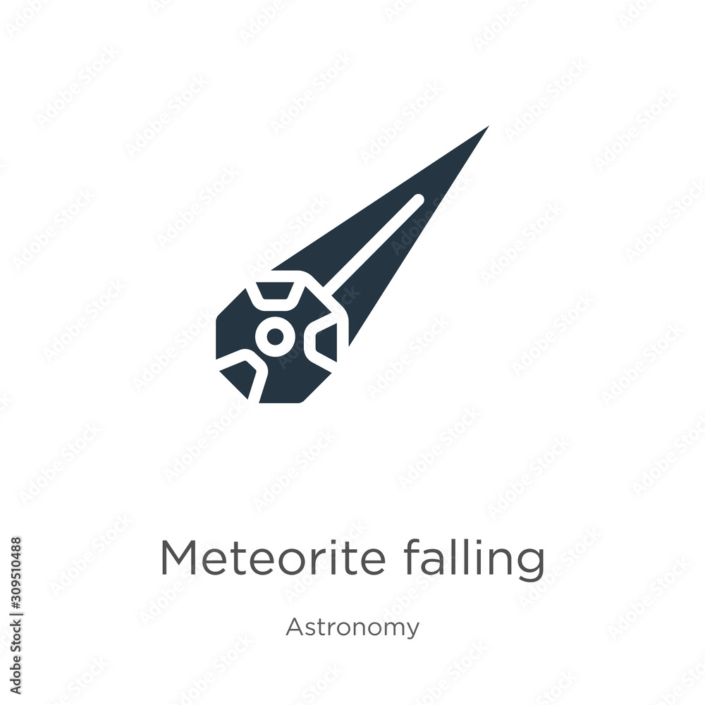 Poster meteorite falling icon vector. trendy flat meteorite falling icon from astronomy collection isolated
