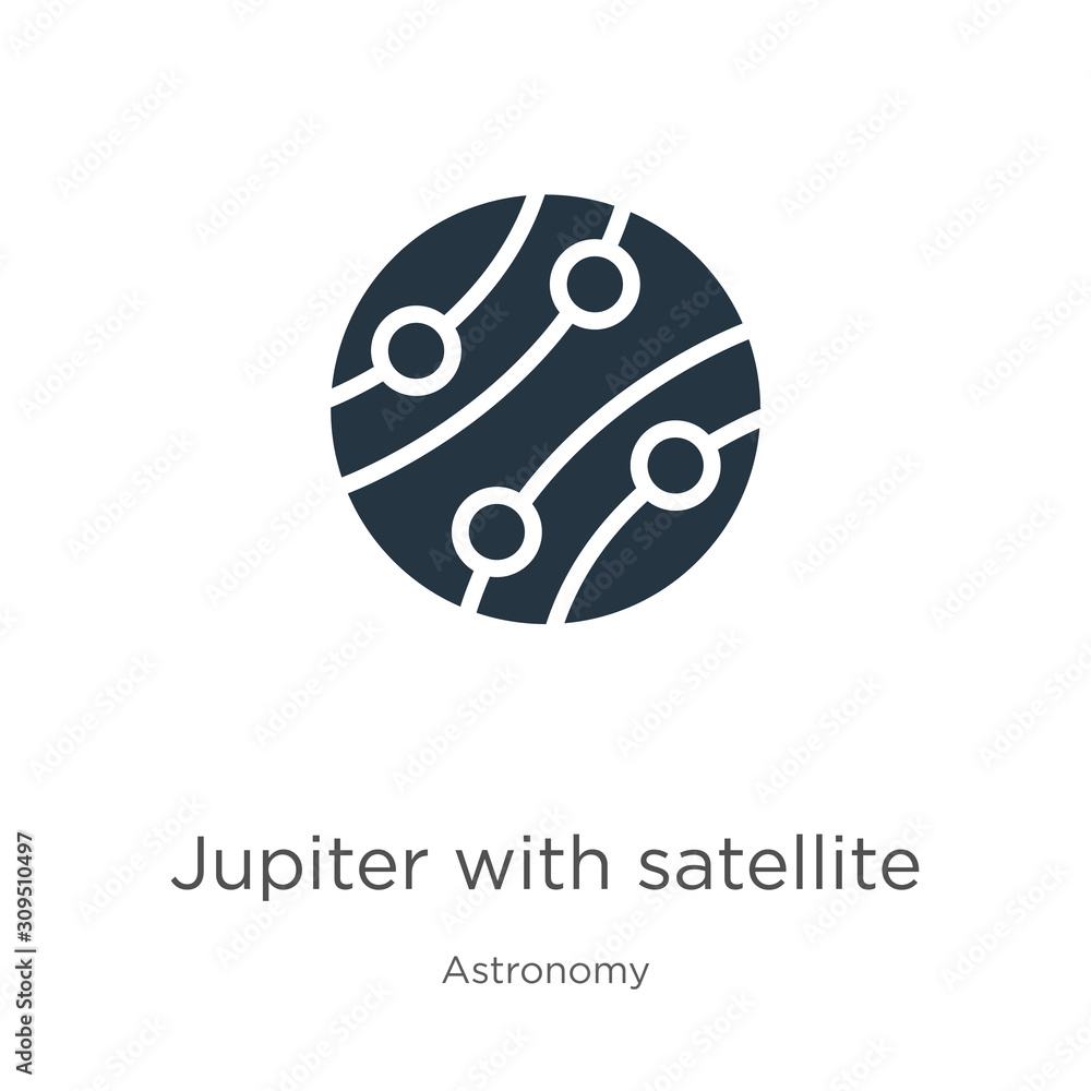 Poster jupiter with satellite icon vector. trendy flat jupiter with satellite icon from astronomy collectio