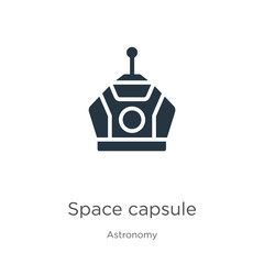 Space capsule icon vector. Trendy flat space capsule icon from astronomy collection isolated on white background. Vector illustration can be used for web and mobile graphic design, logo, eps10