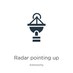 Radar pointing up icon vector. Trendy flat radar pointing up icon from astronomy collection isolated on white background. Vector illustration can be used for web and mobile graphic design, logo, eps10