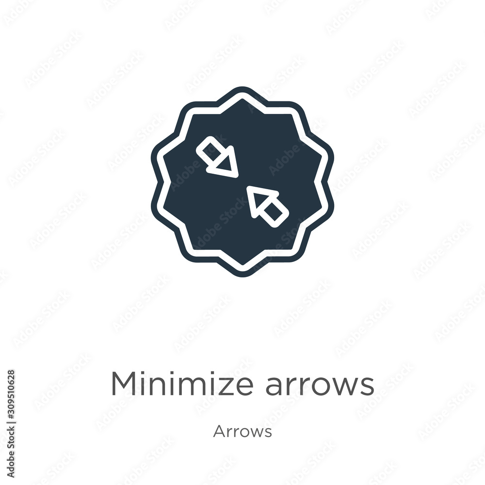 Poster minimize arrows icon vector. trendy flat minimize arrows icon from arrows collection isolated on whi