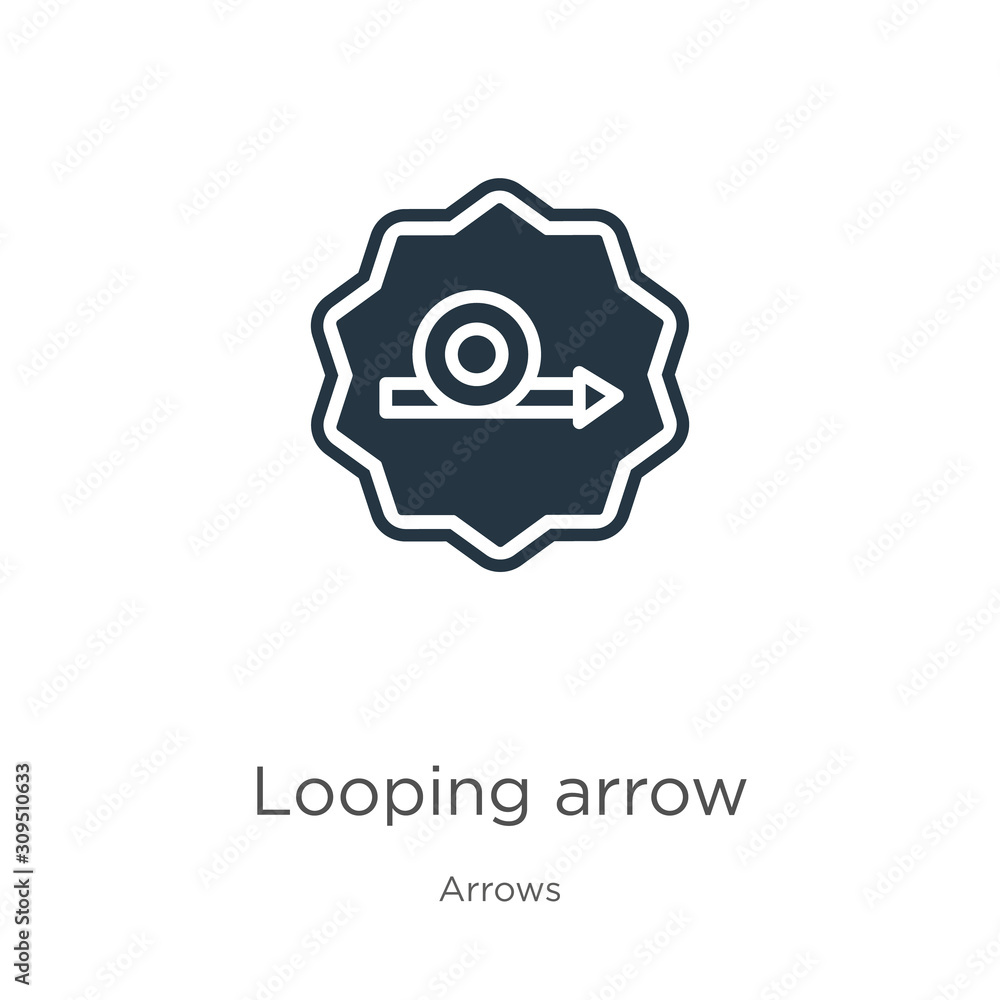 Aufkleber looping arrow icon vector. trendy flat looping arrow icon from arrows collection isolated on white b