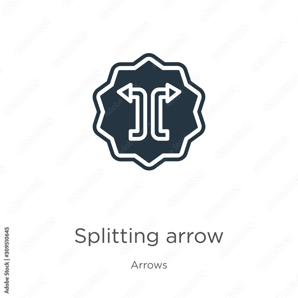 Aufkleber splitting arrow icon vector. trendy flat splitting arrow icon from arrows collection isolated on whi