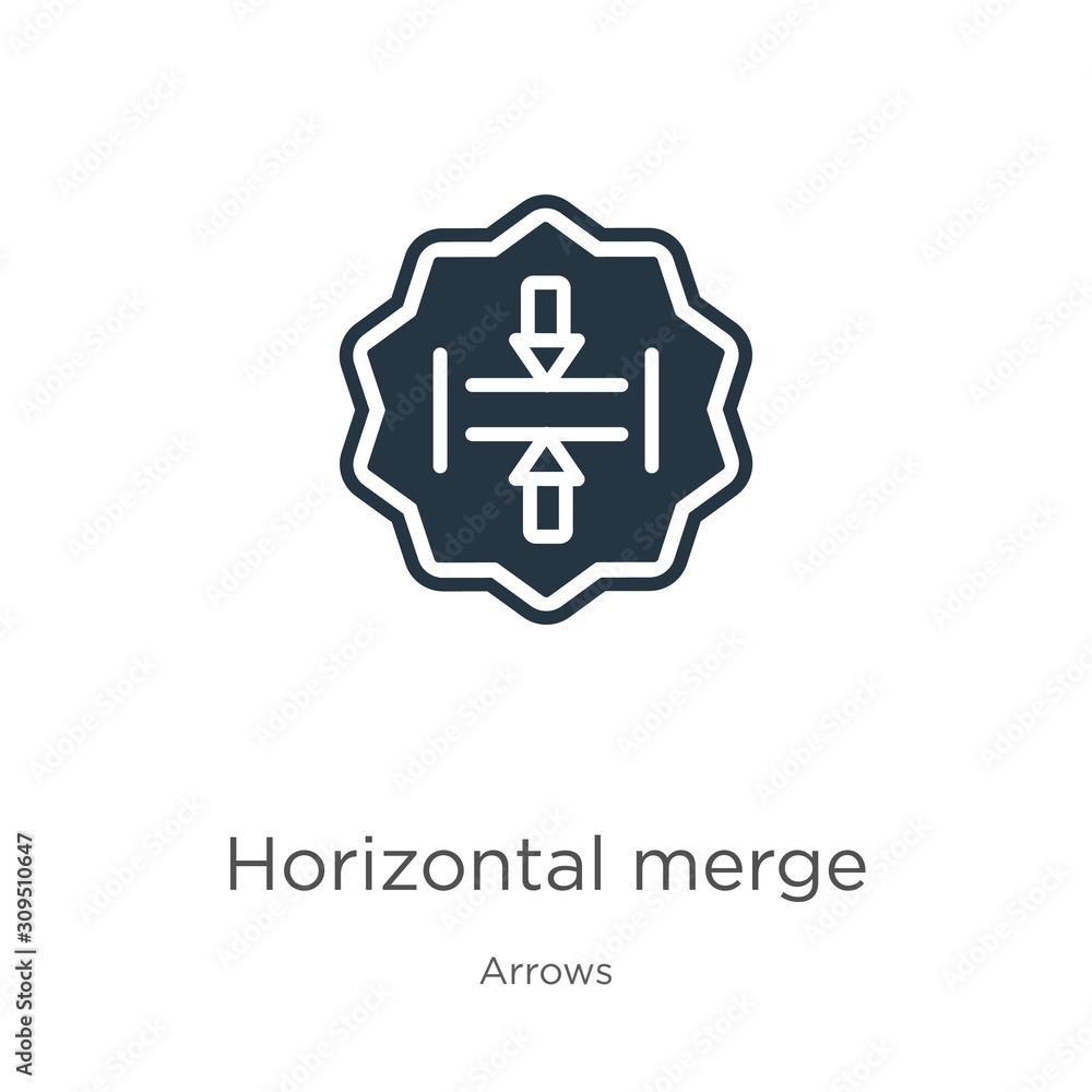 Poster horizontal merge icon vector. trendy flat horizontal merge icon from arrows collection isolated on w