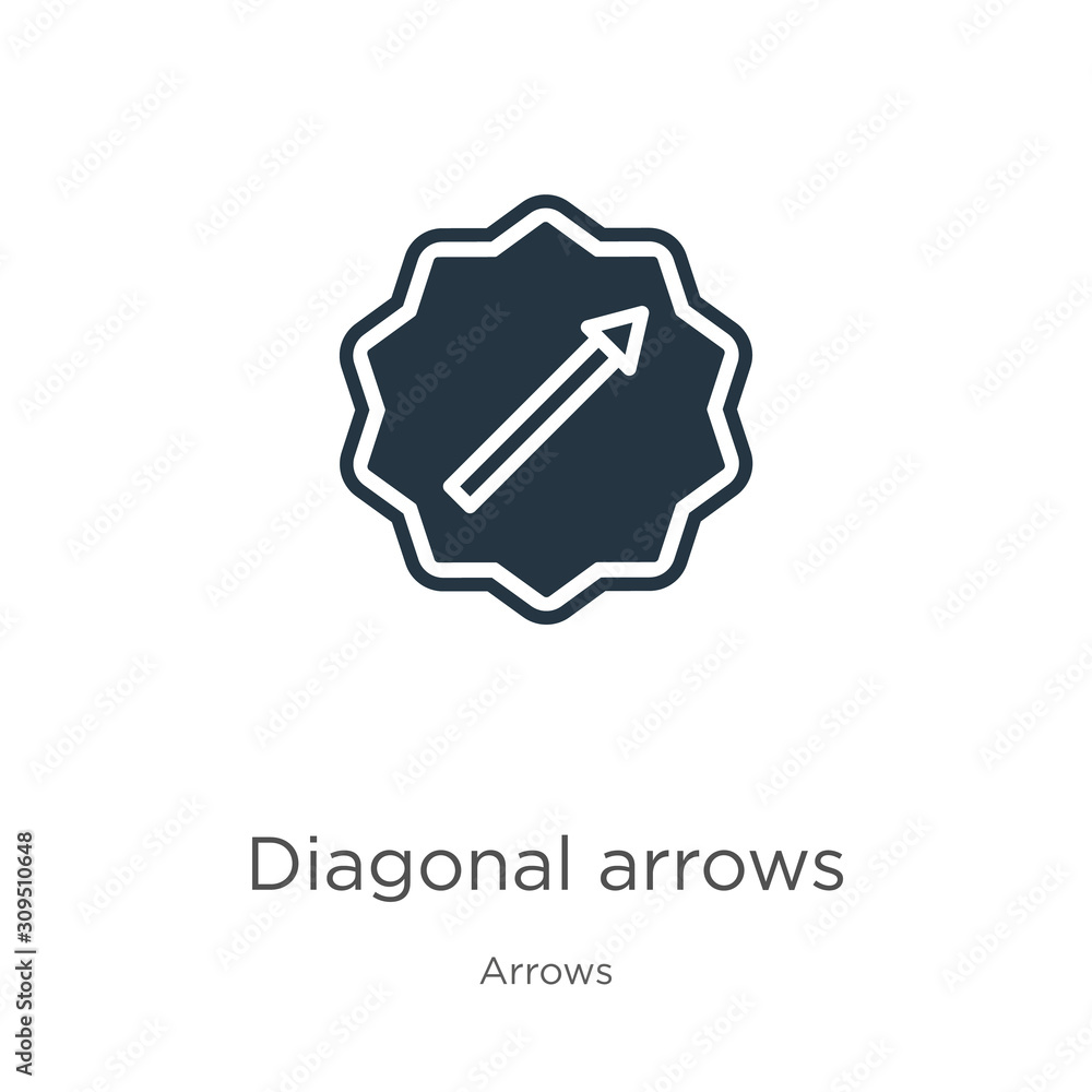 Poster diagonal arrows icon vector. trendy flat diagonal arrows icon from arrows collection isolated on whi