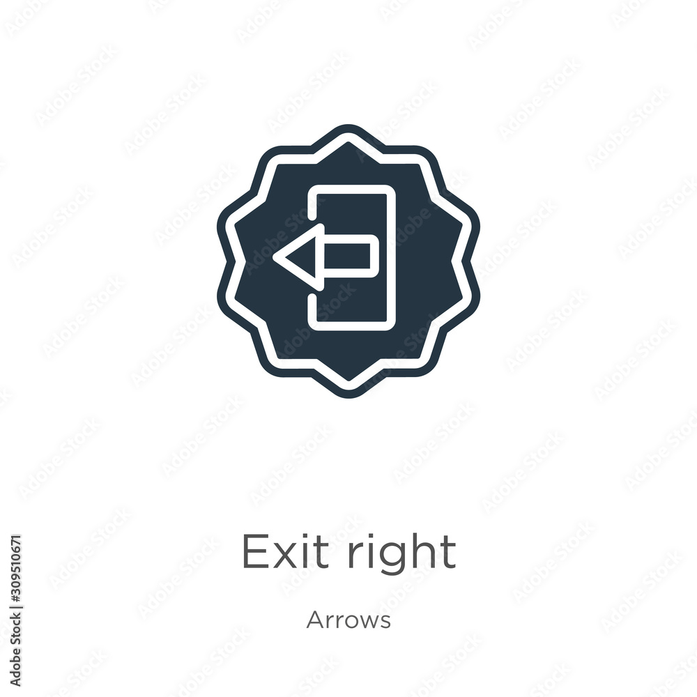 Poster exit right icon vector. trendy flat exit right icon from arrows collection isolated on white backgro