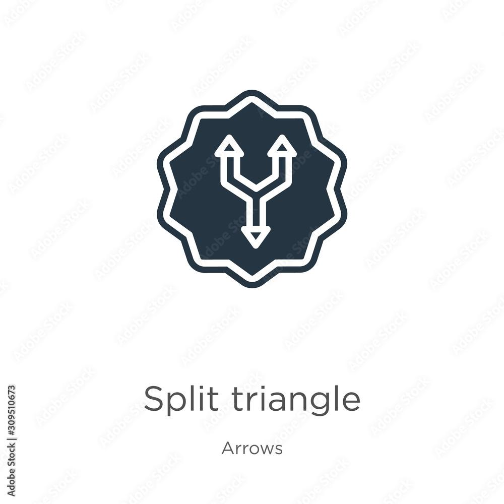 Poster split triangle icon vector. trendy flat split triangle icon from arrows collection isolated on white