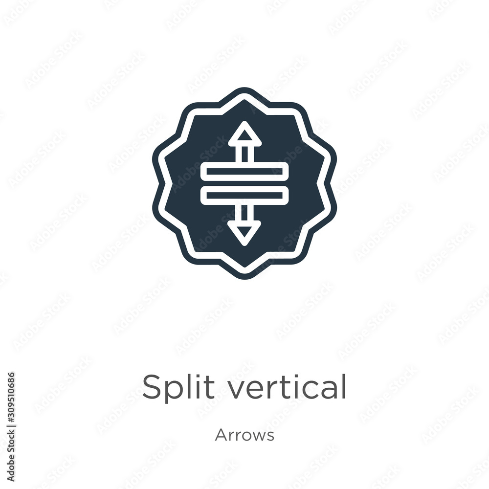 Poster split vertical icon vector. trendy flat split vertical icon from arrows collection isolated on white