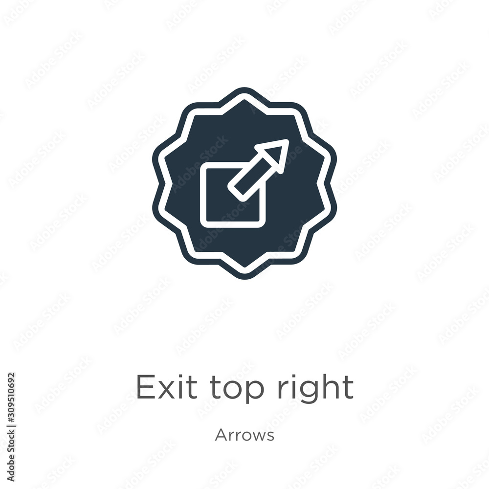 Poster exit top right icon vector. trendy flat exit top right icon from arrows collection isolated on white