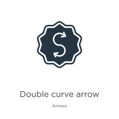 Double curve arrow icon vector. Trendy flat double curve arrow icon from arrows collection isolated on white background. Vector illustration can be used for web and mobile graphic design, logo, eps10