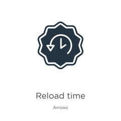 Reload time icon vector. Trendy flat reload time icon from arrows collection isolated on white background. Vector illustration can be used for web and mobile graphic design, logo, eps10