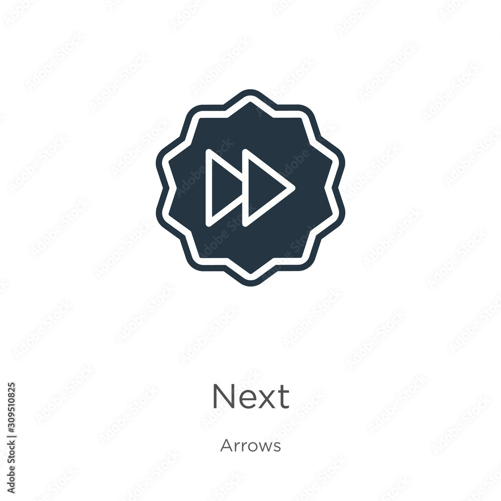 Poster next icon vector. trendy flat next icon from arrows collection isolated on white background. vector 