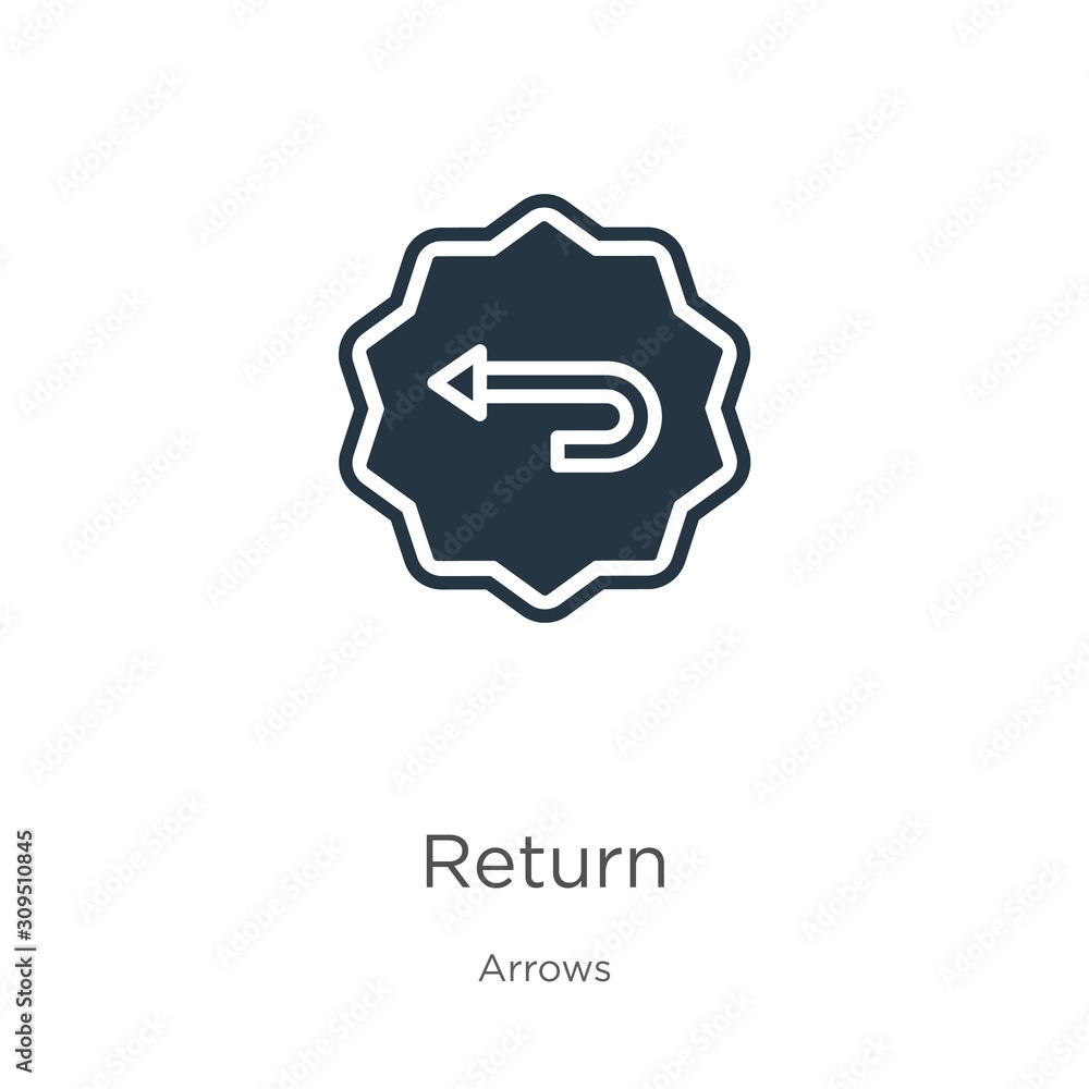Poster return icon vector. trendy flat return icon from arrows collection isolated on white background. vec